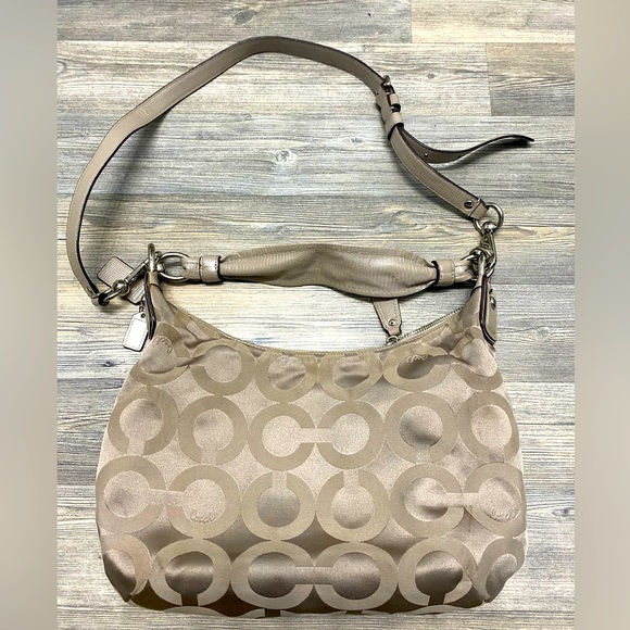 COACH Kristin Op Art Sateen Hobo Purse - Picture 6 of 8